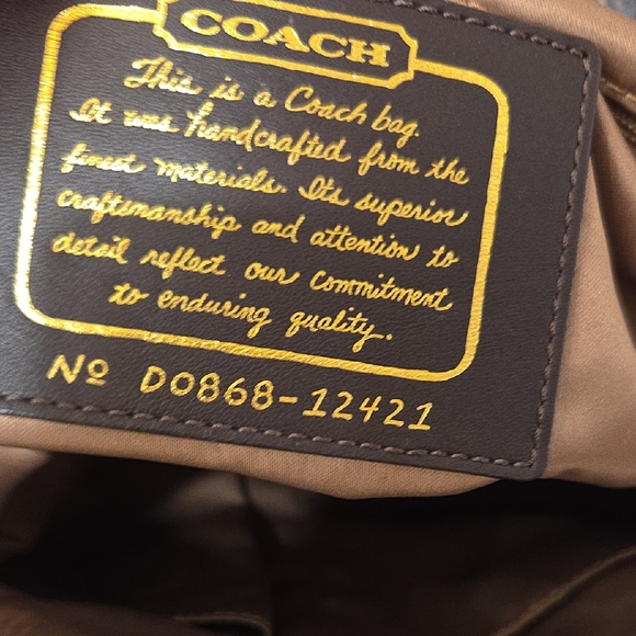 Coach Gold and Multicolor Striped Tote - Picture 9 of 10